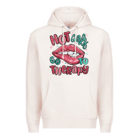 Pale Pink hot girls go to therapy Premium Hoodie - MaliasSmallBusiness