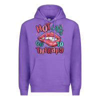 Purple hot girls go to therapy Premium Hoodie - MaliasSmallBusiness