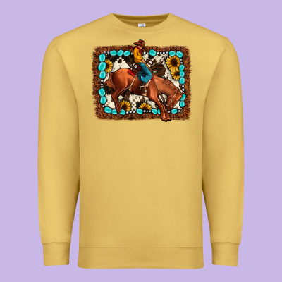 Rodeo Cowboy Premium Sweatshirt Designed By Jahusdesignshop