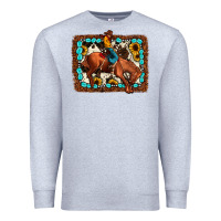 Heather Grey rodeo cowboy Premium Sweatshirt - JahusDesignShop
