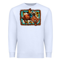 White rodeo cowboy Premium Sweatshirt - JahusDesignShop