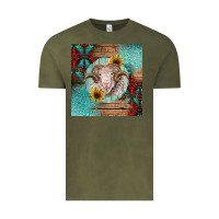 Vintage Olive western merino Vintage Tee - BarkalooDesign
