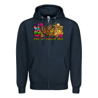 Navy peace love cinco de mayo Zipper Hoodie - CTS Tumbler Store