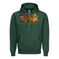 Sports Green peace love cinco de mayo Zipper Hoodie - CTS Tumbler Store