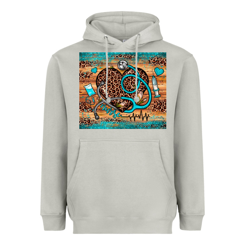 Nurse Leopard Heart Heavyweight Hoodie by JahusDesignShop | Teevron