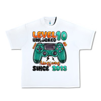 White level 10 unlocked awesome since 2013 Urban Heavy Tee - MaliasSmallBusiness