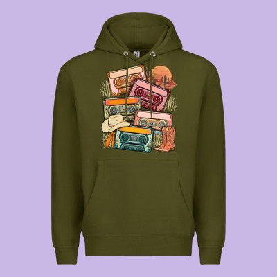 Customized Country Cassette Tapes Premium Hoodie Designed By Maliassmallbusiness