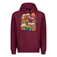 Burgundy customized country cassette tapes Premium Hoodie - MaliasSmallBusiness