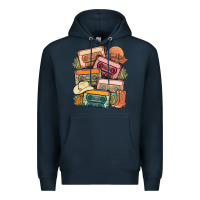 Navy customized country cassette tapes Premium Hoodie - MaliasSmallBusiness