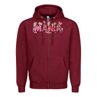 Burgundy pink flowers mama Zipper Hoodie - Zillion Design Studio