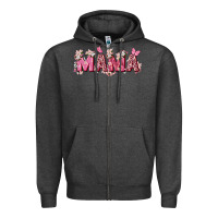 Charcoal Heather pink flowers mama Zipper Hoodie - Zillion Design Studio