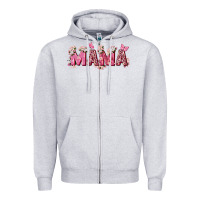 Heather Grey pink flowers mama Zipper Hoodie - Zillion Design Studio