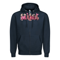 Navy pink flowers mama Zipper Hoodie - Zillion Design Studio