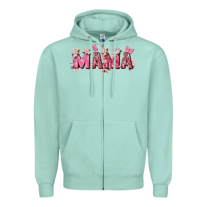 Pink Flowers Mama Zipper Hoodie by Zillion Design Studio | Teevron