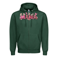 Sports Green pink flowers mama Zipper Hoodie - Zillion Design Studio