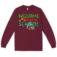 Burgundy welcome back to school Long Sleeve Tee - texasbilliewilder