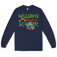 Navy welcome back to school Long Sleeve Tee - texasbilliewilder