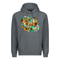 Rock Leopard Sunflower Cowhide Glitter Heart Premium Hoodie - RanaPortraitStore