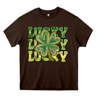 Chocolate Brown Lucky Clover Heavy Core Tee - CowhideDigitalArt