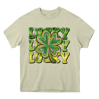Mossy Lucky Clover Heavy Core Tee - CowhideDigitalArt