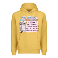 Antique Gold just realized im a raccoon Premium Hoodie - MaliasSmallBusiness