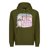 Army Green just realized im a raccoon Premium Hoodie - MaliasSmallBusiness