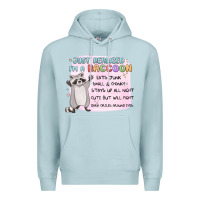 Blue Mist just realized im a raccoon Premium Hoodie - MaliasSmallBusiness