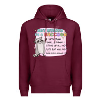 Burgundy just realized im a raccoon Premium Hoodie - MaliasSmallBusiness