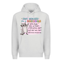 Dove Grey just realized im a raccoon Premium Hoodie - MaliasSmallBusiness