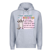 Heather Grey just realized im a raccoon Premium Hoodie - MaliasSmallBusiness