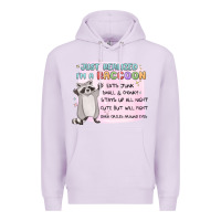Lilac just realized im a raccoon Premium Hoodie - MaliasSmallBusiness