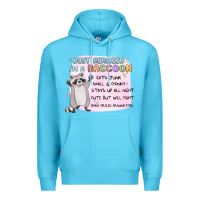 Ocean Blue just realized im a raccoon Premium Hoodie - MaliasSmallBusiness