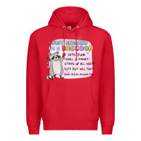 Red just realized im a raccoon Premium Hoodie - MaliasSmallBusiness
