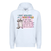 White just realized im a raccoon Premium Hoodie - MaliasSmallBusiness