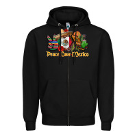 Black peace love mexico Zipper Hoodie - CTS Tumbler Store