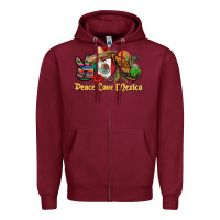 Burgundy peace love mexico Zipper Hoodie - CTS Tumbler Store