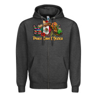 Charcoal Heather peace love mexico Zipper Hoodie - CTS Tumbler Store