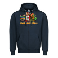 Navy peace love mexico Zipper Hoodie - CTS Tumbler Store