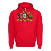 Red peace love mexico Zipper Hoodie - CTS Tumbler Store