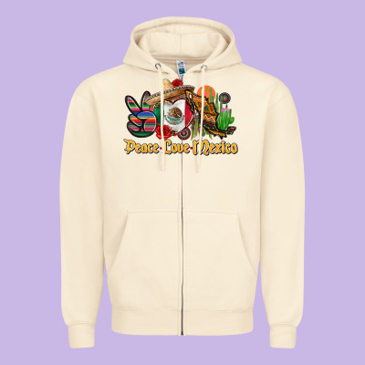 Peace Love Mexico Zipper Hoodie Designed By Cts Tumbler Store
