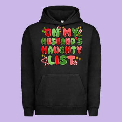 On My Husband's Naughty List Urban Hoodie Designed By Maliassmallbusiness