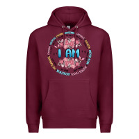 Burgundy i am inspiration Premium Hoodie - MaliasSmallBusiness