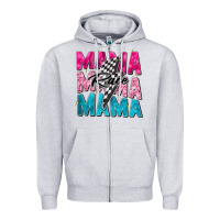 Heather Grey race mama Zipper Hoodie - Zillion Design Studio