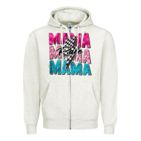 Oatmeal Heather race mama Zipper Hoodie - Zillion Design Studio