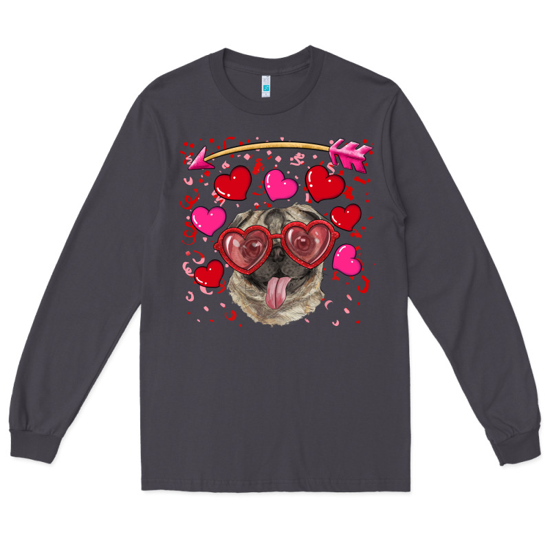 Valentine's Day  Pug Long Sleeve Tee by RanaPortraitStore | Teevron