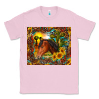 Bubblegum Pink western horse and sunflower Classic Tee - RanaPortraitStore