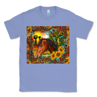 Colony Blue western horse and sunflower Classic Tee - RanaPortraitStore