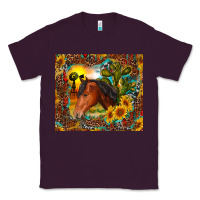 Plum western horse and sunflower Classic Tee - RanaPortraitStore