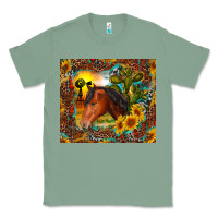 Sage western horse and sunflower Classic Tee - RanaPortraitStore