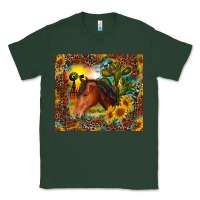 Sports Green western horse and sunflower Classic Tee - RanaPortraitStore